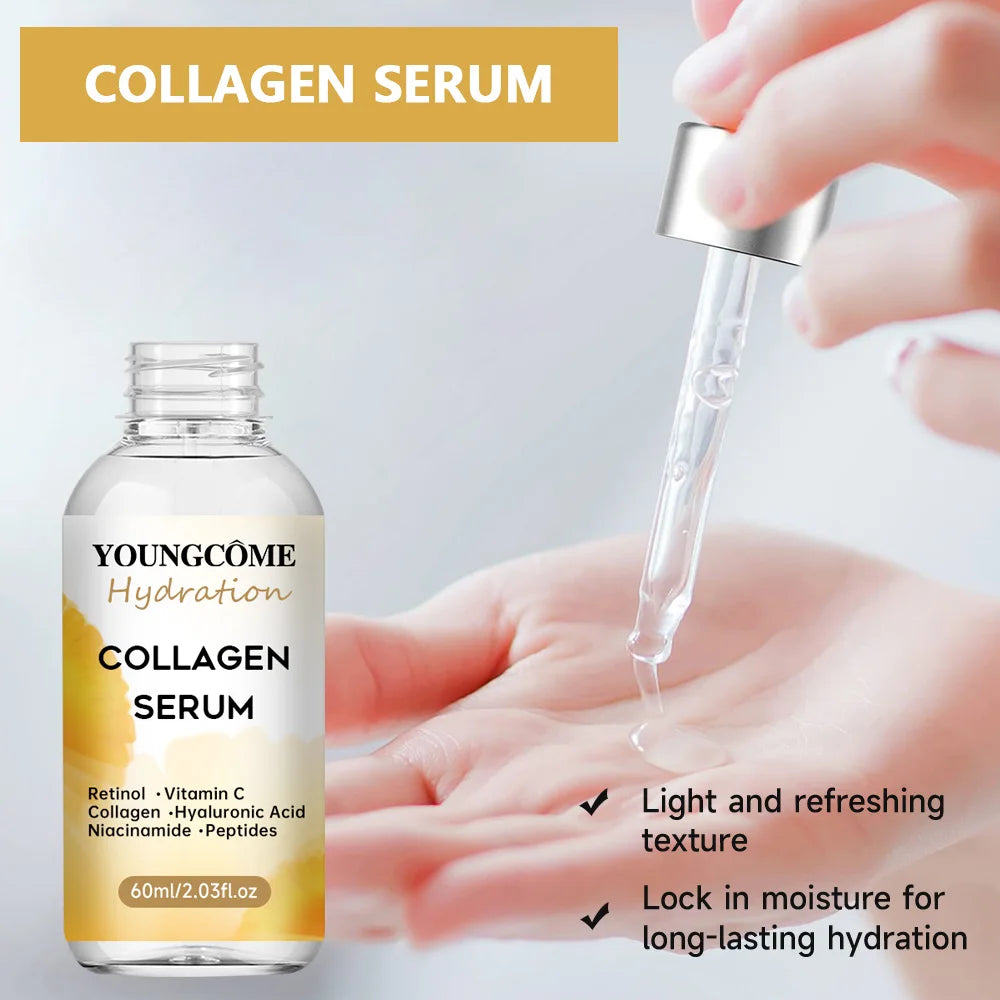 Collagen Face Serum Skincare Facial Essence Liquid Moisturizing Soothing Nourishing Face Serum Pore Shrink Skin Care Korea 2025
